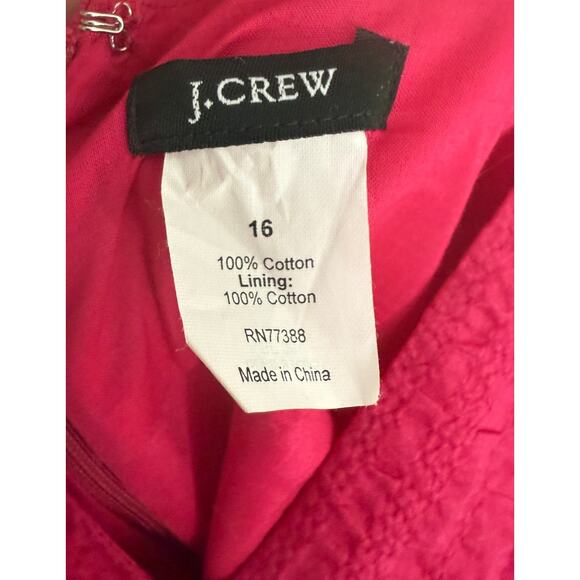 J.Crew Hot Pink Textured Halter Sundress, Size 16 - Picture 3 of 3